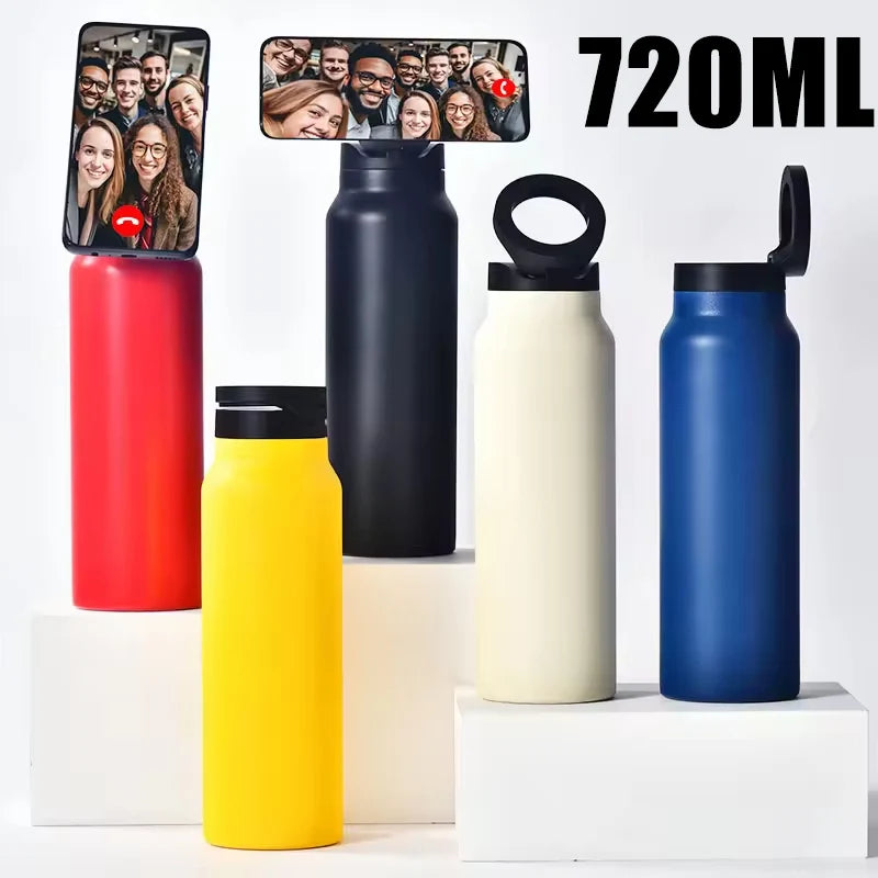 Borraccia termica in acciaio inossidabile da 720 ml con supporto magnetico per telefono MagSafe