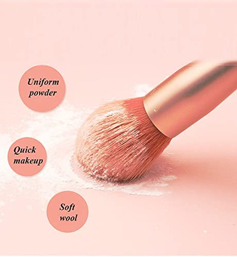 Set Pennelli Make Up, 8 Pezzi Pennelli Trucco Pennello Fondotinta Liquido Pennelli Trucco Professionale Pennello Correttore Occhiaie Kit Pennelli Ombretto Occhi (Rosa)