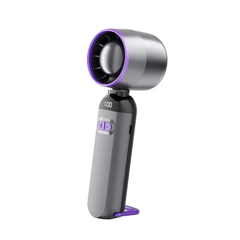 Foldable No Blade Turbo Fan, Ultra-High Speed Strong Wind, USB Rechargeable Handheld Fan, Mini Fan Portable for Travel