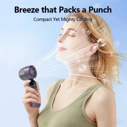 Foldable No Blade Turbo Fan, Ultra-High Speed Strong Wind, USB Rechargeable Handheld Fan, Mini Fan Portable for Travel