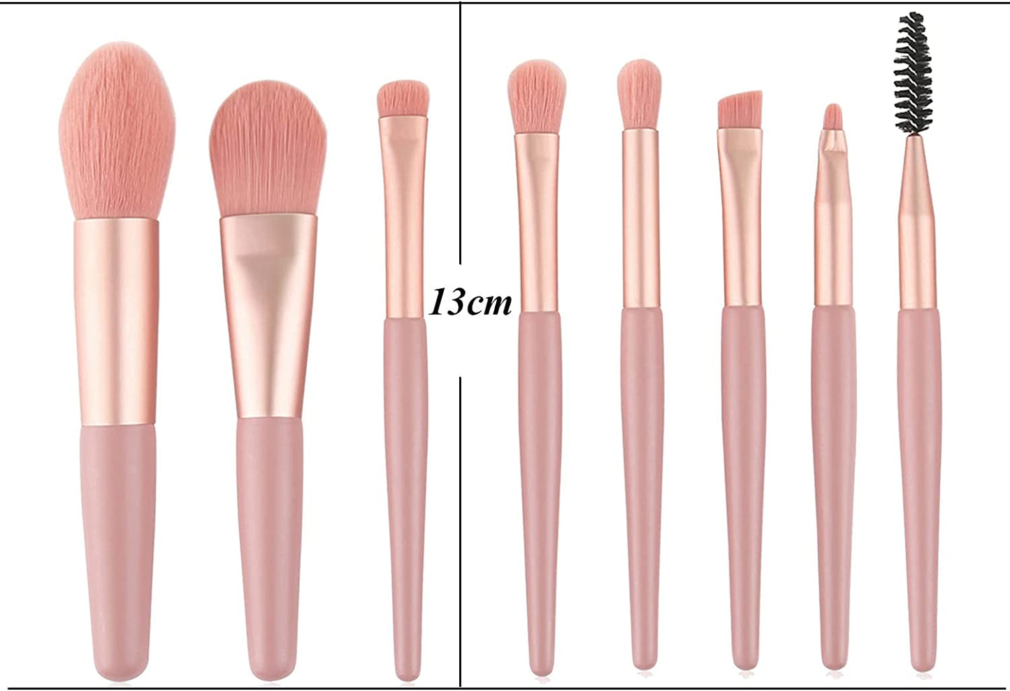 Set Pennelli Make Up, 8 Pezzi Pennelli Trucco Pennello Fondotinta Liquido Pennelli Trucco Professionale Pennello Correttore Occhiaie Kit Pennelli Ombretto Occhi (Rosa)