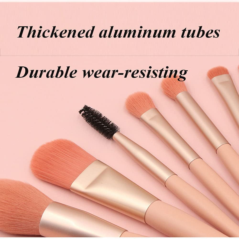 Set Pennelli Make Up, 8 Pezzi Pennelli Trucco Pennello Fondotinta Liquido Pennelli Trucco Professionale Pennello Correttore Occhiaie Kit Pennelli Ombretto Occhi (Rosa)
