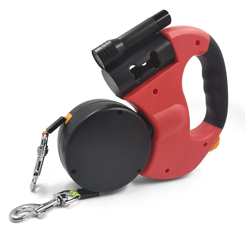 Double Ended Leash, Double Dog Leash for Two Dogs with Tangle-Free Swivel, Dog Leashs with LED Flashlight for Small & Large Dog