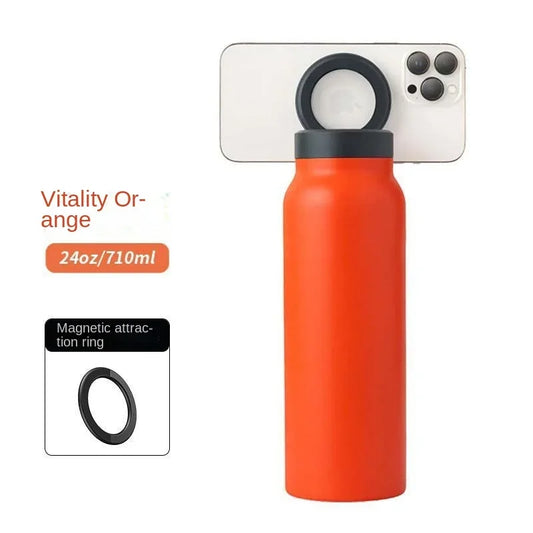 Borraccia termica in acciaio inossidabile da 720 ml con supporto magnetico per telefono MagSafe