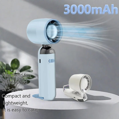 Foldable No Blade Turbo Fan, Ultra-High Speed Strong Wind, USB Rechargeable Handheld Fan, Mini Fan Portable for Travel
